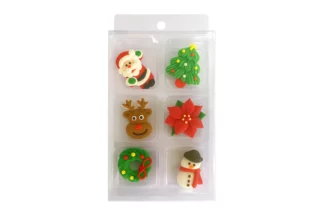 CHRISTMAS SET SUGAR DECORATIONS 6 PIECE PACK BSC,FS-CHRISTMAS-6PK