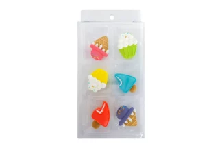 CUPCAKE AND ICE CREAM | SUGAR DECORATIONS | 6 PIECE PACK BSC,FS-CUPICE-6PK