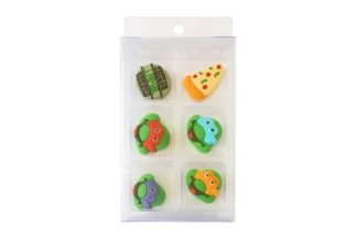 NINJA TURTLES | SUGAR DECORATIONS | 6 PIECE PACK BSC,FS-NINJATURTLES-6PK