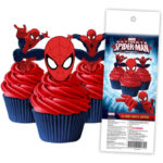 SPIDERMAN EDIBLE WAFER CUPCAKE TOPPERS - 16 PIECE PACK BSC