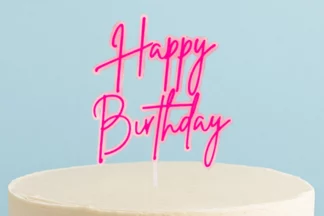 HOT PINK OPAQUE LAYERED HAPPY BIRTHDAY CAKE TOPPER Bake Group,CC-HPOCHP