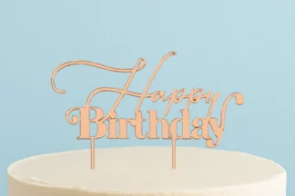 ROSE GOLD Metal Cake Topper - HAPPY BIRTHDAY STYLE1 CAKE & CANDLE,CC-RGHB1
