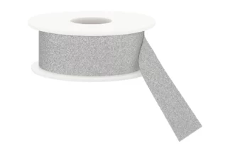 25mm SILVER GLITTER PAPER RIBBON - sold per metre,RIBSGLTR-25