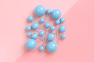 Blue Ball Topper 20PCS Iconic Cake Art,BLBT-20