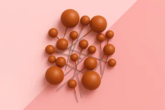 Burnt Orange Matte Ball Toppers 20pcs Iconic Cake Art,BOMBT-Q522