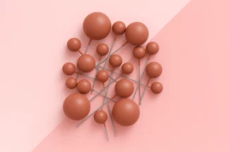 Taupe Matte Ball Toppers 20pcs Iconic Cake Art,BPMBT-Q56