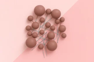 Dusty Rose Matte Ball Toppers 20pcs Iconic Cake Art,DRMBT-Q57