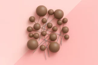 Mushroom Brown Matte Ball Toppers 20pcs Iconic Cake Art,MBMBT-Q58