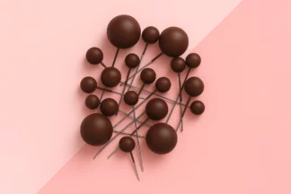 Mocha Brown Matte Ball Toppers 20pcs Iconic Cake Art,MOMBT-Q59