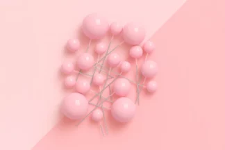 Pink Ball Topper 20PCS Iconic Cake Art,PIBT-20