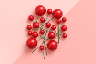 Red Pearl Ball Toppers 20pcs Iconic Cake Art,RDPBT-Q312