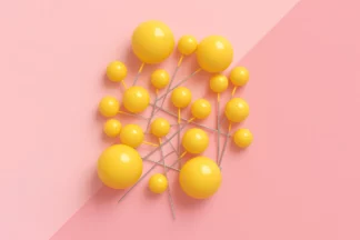 Yellow Ball Topper 20PCS Iconic Cake Art,TBBT-20