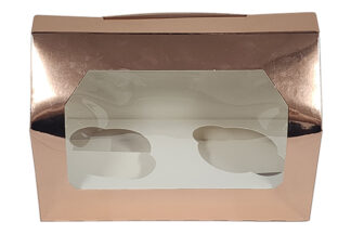 2 Rose Gold Cupcake Box,CPBRG-002