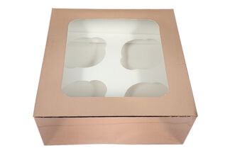 4 Rose Gold Cupcake Box,CPBRG-004