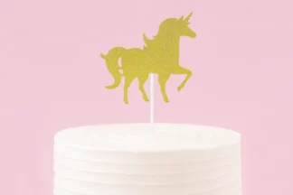 Unicorn Gold Glitter Cardboard Cake Topper Artwrap,E4936