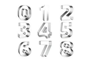 10cm Number Cutter Set - Stainless Steel Iconic Cake Art,NUMSET-100