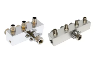 AIRBRUSH HOSE SPLITTER WITH REGULATED MANIFOLD VALVES