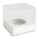 1 Single Clear Cupcake Box with White Base