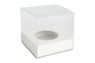 1 Single Clear Cupcake Box with White Base,CPBCL-010