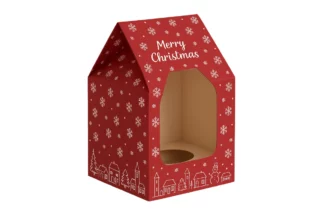 1 Single Christmas Cupcake Box - 5 Inch Deep Iconic Cake Art,CPBSCR-001