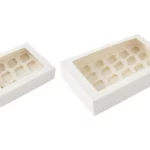 Mini White Cupcake Box with White Base