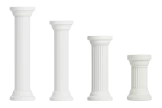 White Round Pillars Carolines Sugar Art