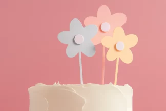 3 Flowers Milkshake Flowers Cake Topper - Mixed - by Sprinks,CC-FLOMKM