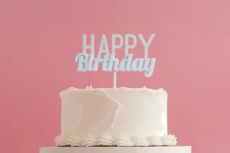Bubblegum Milkshake Happy Birthday Cake Topper - by Sprinks,CC-HBMKBLU