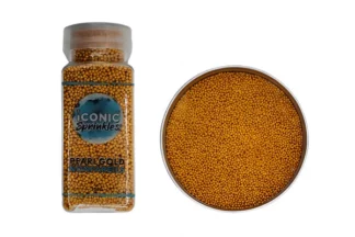 100g Pearl Gold Nonpareils - Iconic Sprinkles,IS-PGDNP-100