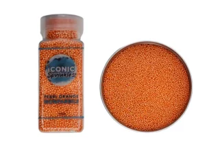 100g Pearl Orange Nonpareils - Iconic Sprinkles,IS-PORNP-100