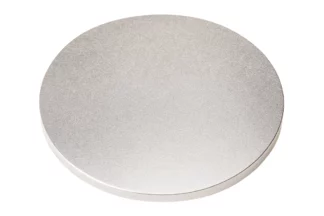 8 Inch SILVER ROUND DRUM MDF CAKE BOARD-MASONITE,MDFDRM-128