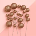 Glitter Rose Gold Ball Topper 20PCS Iconic Cake Art