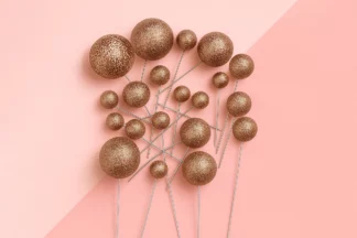 Glitter Rose Gold Ball Topper 20PCS Iconic Cake Art,GRGBT-20