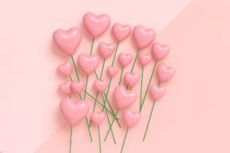 Light Pink Gloss Heart Toppers 20pcs Iconic Cake Art,LPGHT-X16