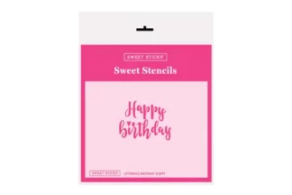 Happy Birthday Script Stencil ,SS1089