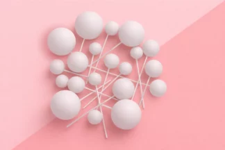 White Matte Ball Toppers 20pcs Iconic Cake Art,WHMBT-Q527