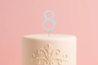 4.5cm Diamante Number 8 - Rhinestone Cake Topper Monogram Birthday Anniversary,UCG-DCT-458