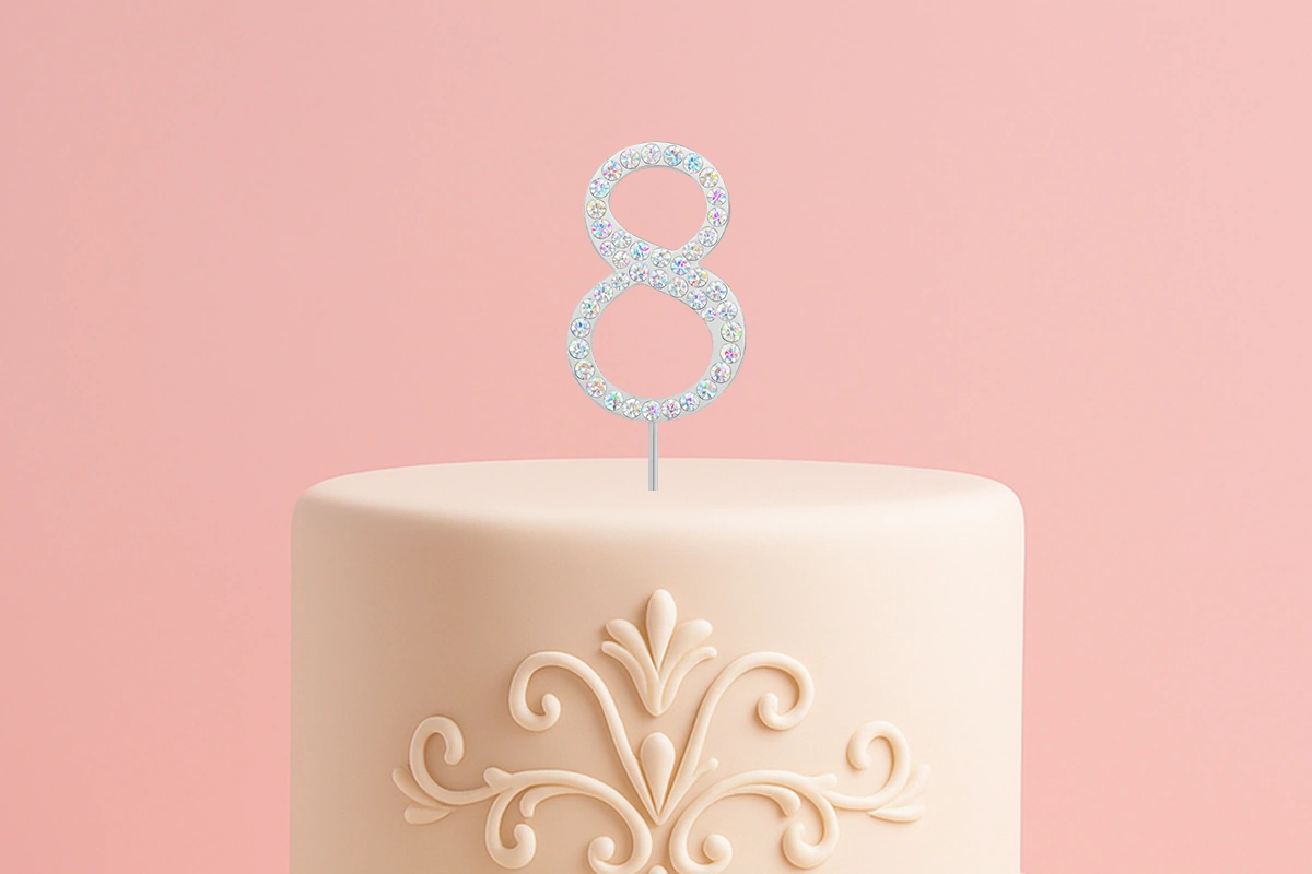 4.5cm Diamante Number 8 - Rhinestone Cake Topper Monogram Birthday Anniversary | My Dream Cake 4.5cm Diamante Number 8 - Rhinestone Cake Topper Monogram Birthday Anniversary,UCG-DCT-458