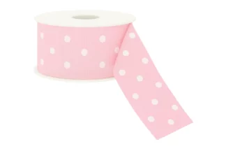 25mm LIGHT PINK POLKA DOT * GROSGRAIN RIBBON *,RIBBON-PPD