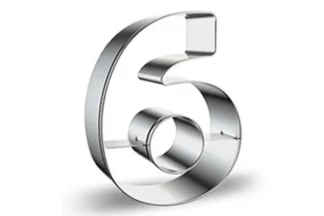 10cm Number 6 Cutter Iconic Cake Art,NUM-06-100