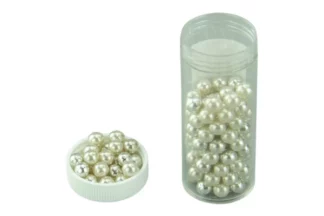 20g 6mm METALLIC SILVER EDIBLE CACHOUS PEARLS,CPMETSI-306