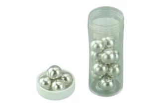 20g 12mm METALLIC SILVER EDIBLE CACHOUS PEARLS,CPMETSI-312