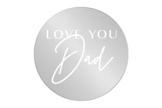 6pcs Love you Dad Silver Acrylic Toppers Iconic Cake Art,ICACTSLLD-006