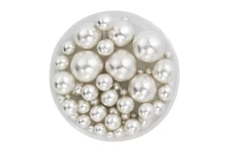 100g Mixed Metallic Silver Pearls,IS-MSLPMX