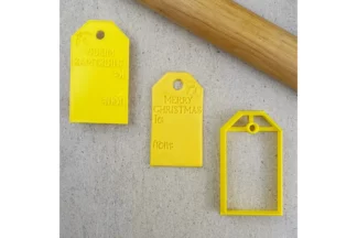 Merry Christmas Gift Tag Embosser and Cutter Set Custom Cookie Cutters,SET133