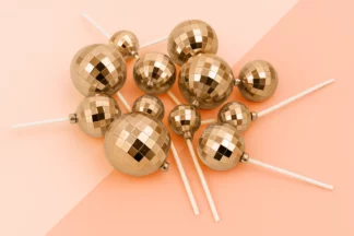 12PCS Rose Gold Disco Ball Topper Set,ICA-CTSGDS-012
