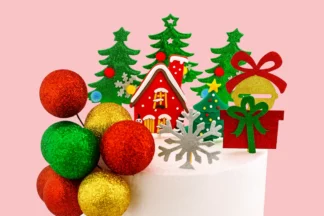 Santa Belt Christmas Topper Set Iconic Cake Art,ICA-CTSSBS