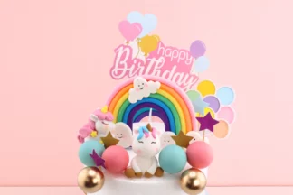Unicorn Rainbow Cake Topper Set Iconic Cake Art,ICA-CTSURS