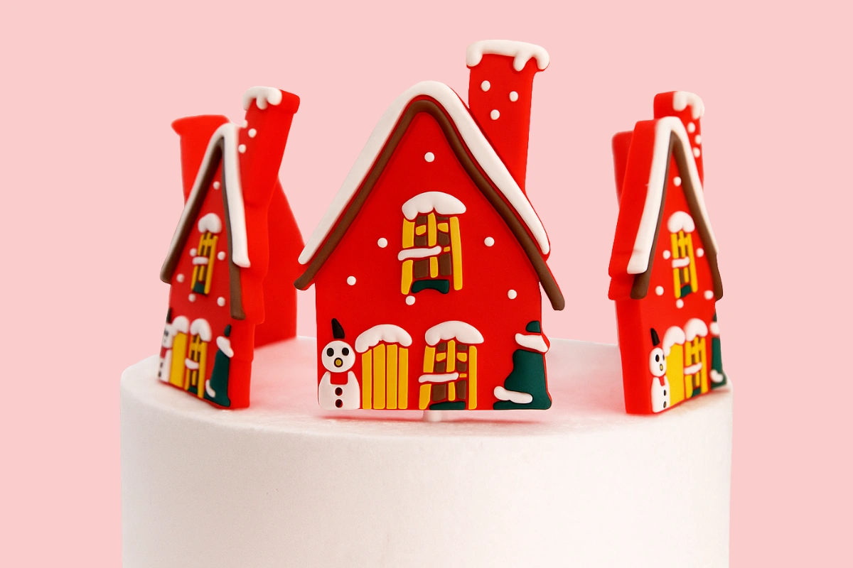 6PCS Christmas House Toppers Iconic Cake Art | My Dream Cake ICA-MTSCHT-006_3