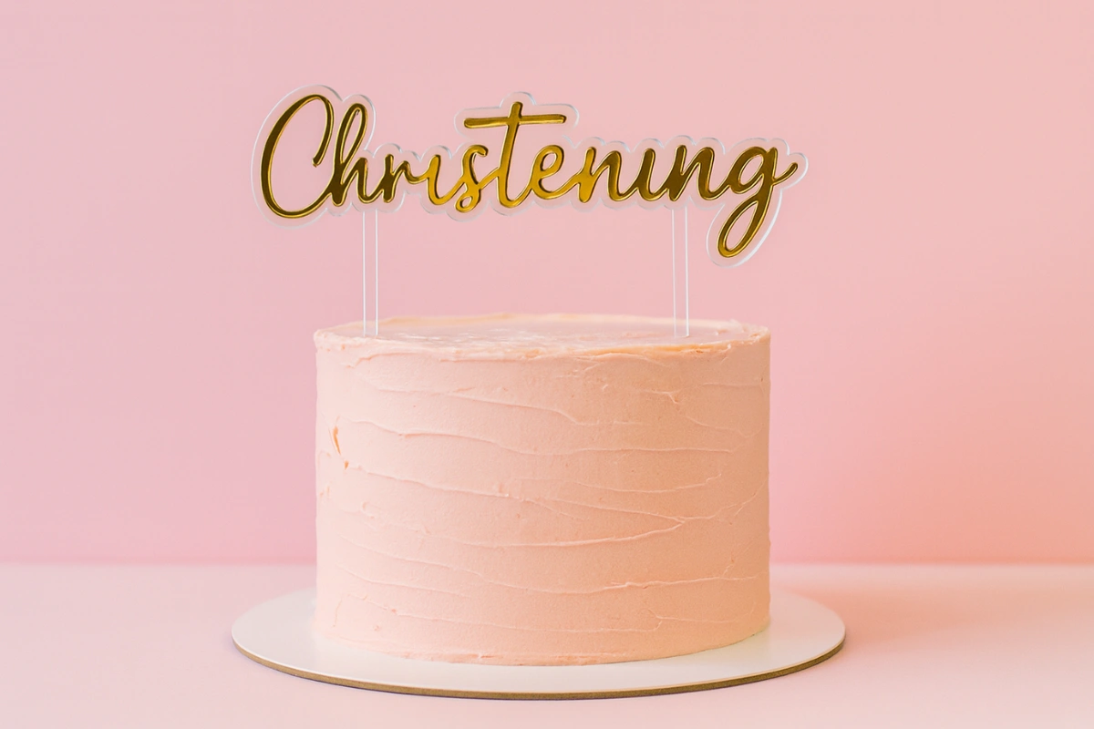 Gold Christening Topper Iconic Cake Art | My Dream Cake ICACTGDCR-001_2